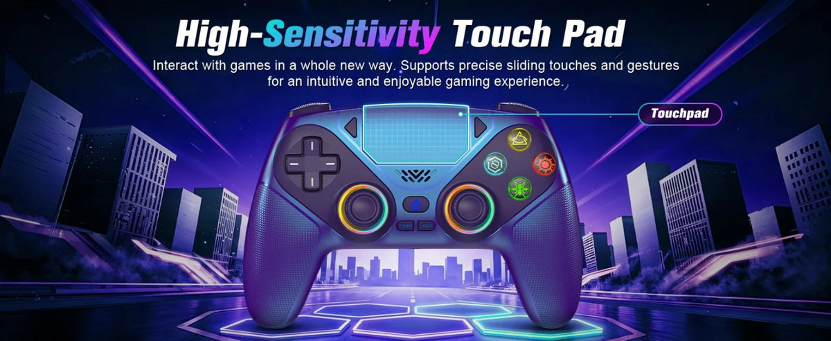 Controller for Playstation 5/PS5/PS5 Pro/Slim/PC,Wireless Gamepads RGB Joystick Turbo/Marco Program Dual Vibrate Game Controle