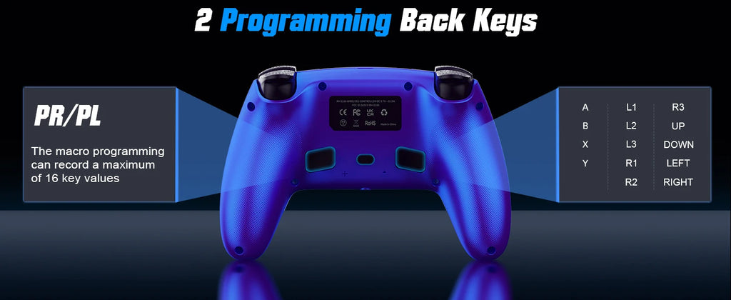 Controller for Playstation 5/PS5/PS5 Pro/Slim/PC,Wireless Gamepads RGB Joystick Turbo/Marco Program Dual Vibrate Game Controle